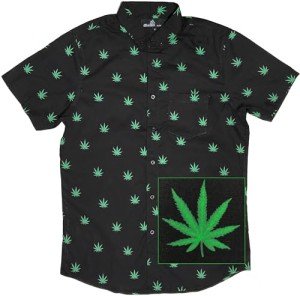 Molokai Marijuana Ganja Shirts (Cannabis (Black), Medium)