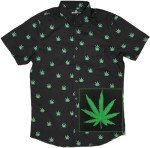 Molokai Marijuana Ganja Shirts (Cannabis (Black), Medium)