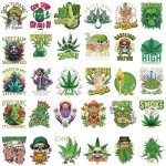 Dazoratix Weed Iron on Transfers - 30 PCs Pot Leaf Ready to Press Heat Transfer Stickers Green Planrt Decals for T-Shirts Clothing Hat Appliques Clothes Decorations DIY Crafts Pillow Washable Patches
