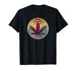 Retro Design of Marijuana Leaf. Cannabis Weed. T-Shirt