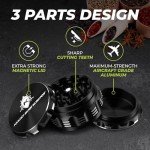 Kozo 2.5 Inch Grinder Mills, Aluminum (Black)