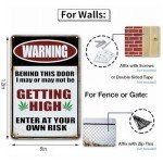 YOYI ART Vintage Weed Signs for Men Room - Metal Tin Signs for Man Cave Decor, Stoner Signs for Garage, Home Bar, Basement, Bedroom Wall Decor Art, Cool Gifts for Men, 8 x 12 Inch