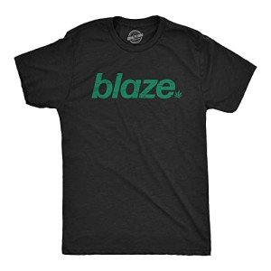 Mens Blaze T Shirt Funny 420 Weed Leaf Pot Smoking Blazing Lovers Tee for Guys Funny T Shirts 420 Apparel for Men Novelty Tees for Guys Black - XL
