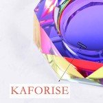Kaforise Crystal Outdoors Indoors Cigarette Ashtray Ash Holder Case, Colorful Pattern Home Office Tabletop Beautiful Decoration Craft (Bling Bling 01)