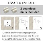 Framed Canvas Wall Art Vintage Decor, Vintage Painting Wall Art Prints, Landscape Wall Art for Living Room Decor Bedroom Home Bathroom Wall Decor (Wildflower Meadow at Dusk)