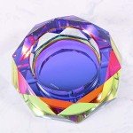 Kaforise Crystal Outdoors Indoors Cigarette Ashtray Ash Holder Case, Colorful Pattern Home Office Tabletop Beautiful Decoration Craft (Bling Bling 01)