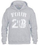 Cybertela Four 20 Marijuana Weed 420 Sweatshirt Hoodie Hoody (Light Gray, X-Large)