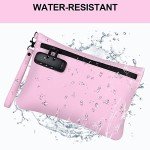 BOYISTARG PU Large Storage Organization Bag with 8 Small Items, Portable Storage Case with Combination Lock For Bag Set Travel Case Gifts for Women Pink