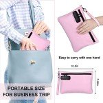 BOYISTARG PU Large Storage Organization Bag with 8 Small Items, Portable Storage Case with Combination Lock For Bag Set Travel Case Gifts for Women Pink