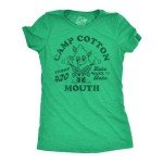 Womens Funny T Shirts Camp Cotton Mouth Sarcastic 420 Graphic Tee for Ladies Funny T Shirts 420 Tops for Women Cool Camping Top Women's Novelty Tees Green - L