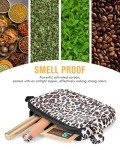 SafeDelux Smell Proof Bag - Odor Proof Container with Activated Carbon Liner & Waterproof Zipper, Portable Scent Proof Pouch for Tobacco, Travel & Outdoor - Full Odor Control (Leopard)