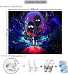 Atrippy Anime Wall Tapestry for Bedroom, Trip-py Posters Space Wall Tapestry for Men, Cool Black Aesthetic, Hippie Room Decor Wall Hanging Art for Girl Boys Party 51''x60''