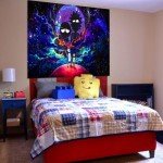 Atrippy Anime Wall Tapestry for Bedroom, Trip-py Posters Space Wall Tapestry for Men, Cool Black Aesthetic, Hippie Room Decor Wall Hanging Art for Girl Boys Party 51''x60''