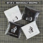 Jeuristic Ashtrays for Cigarettes Pocket Ashtray Pouch - Pack of 4 Premium Fireproof PVC Smell Proof Portable Ashtray Outdoor Butt Disposal Cool Travel Ashtrays Cute Fancy Ash Tray Black and White