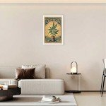 Vintage Happiness Weed Posters Does Grow On Trees Canvas Wall Art Green Plants Cannabis Strain Aesthetic Prints Painting For Living Room Home Bedroom Dorm Wall Decor 12x16in Unframed