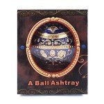 K COOL Windproof Ashtray with Lid Metal Portable Cigarettes Ashtrays for Outdoors Indoors Hand Stamped Pattern Smoking Ashtray Fancy Gift for Men Women(Navy Blue)