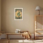 Vintage Happiness Weed Posters Does Grow On Trees Canvas Wall Art Green Plants Cannabis Strain Aesthetic Prints Painting For Living Room Home Bedroom Dorm Wall Decor 12x16in Unframed