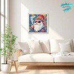 KEYIFA 5D Diamond Painting Smoking Gnome Diamond Art Kits for Adults, Round Full Drill Gnome Diamond Painting Kit for Beginner, DIY Gems Art Craft for Home Wall Decor 12x12 inch