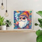 KEYIFA 5D Diamond Painting Smoking Gnome Diamond Art Kits for Adults, Round Full Drill Gnome Diamond Painting Kit for Beginner, DIY Gems Art Craft for Home Wall Decor 12x12 inch