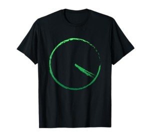 Subtle 420 T-Shirt Minimalistic Green Gradient Clock Print T-Shirt