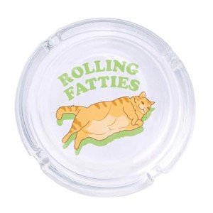 Rolling Fatties Square Ashtray 4.25", Cute Ash Tray Smoking Gift 420