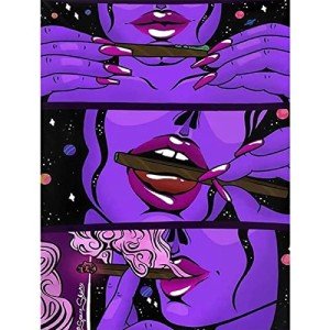 wmpikd Hippie Hippy Diamond Art Painting Kits for Adults 5d DIY Trippy Cool Gem Art Kit for Beginners Round Full Drill Diamond Art Dotz Paint with Diamonds Crafts Home Wall Decor Gifts 12x16 Inch