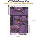 wmpikd Hippie Hippy Diamond Art Painting Kits for Adults 5d DIY Trippy Cool Gem Art Kit for Beginners Round Full Drill Diamond Art Dotz Paint with Diamonds Crafts Home Wall Decor Gifts 12x16 Inch