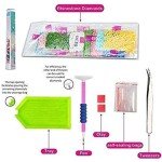 wmpikd Hippie Hippy Diamond Art Painting Kits for Adults 5d DIY Trippy Cool Gem Art Kit for Beginners Round Full Drill Diamond Art Dotz Paint with Diamonds Crafts Home Wall Decor Gifts 12x16 Inch