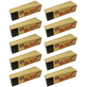 Raw Rolling Papers Unbleached Filter Tips 10 Pack = 500 Tips