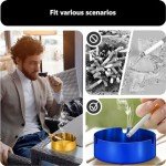 roygra Outdoor Ashtray for Outside Patio (2 Pack), Stainless Steel Ashtrays for Smokers Indoor, Home Table Decor, Patio Decorations Outdoor, Home Decorative Ashtrays for Cigarettes - Silver, Medium