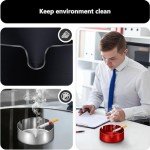 roygra Outdoor Ashtray for Outside Patio (2 Pack), Stainless Steel Ashtrays for Smokers Indoor, Home Table Decor, Patio Decorations Outdoor, Home Decorative Ashtrays for Cigarettes - Silver, Medium