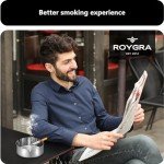 roygra Outdoor Ashtray for Outside Patio (2 Pack), Stainless Steel Ashtrays for Smokers Indoor, Home Table Decor, Patio Decorations Outdoor, Home Decorative Ashtrays for Cigarettes - Silver, Medium