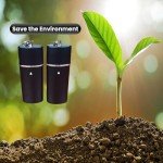 Jeuristic Ashtrays for Cigarettes Portable Pocket Ashtray - Pack of 2 Premium Fireproof ABS Metal Smell Proof Cool Travel Ashtray with Keychain Outdoor Butt Disposal Tube Cute Fancy Ash Tray Black