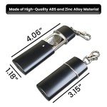 Jeuristic Ashtrays for Cigarettes Portable Pocket Ashtray - Pack of 2 Premium Fireproof ABS Metal Smell Proof Cool Travel Ashtray with Keychain Outdoor Butt Disposal Tube Cute Fancy Ash Tray Black