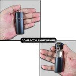 Jeuristic Ashtrays for Cigarettes Portable Pocket Ashtray - Pack of 2 Premium Fireproof ABS Metal Smell Proof Cool Travel Ashtray with Keychain Outdoor Butt Disposal Tube Cute Fancy Ash Tray Black