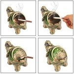 LAUYOO Elephant Decorative Ashtray with Lid for Cigarettes Metal Smoking Ash tray Ashtrays for Smoker Windproof Cigarette ashtrays for Outdoor Indoor Fancy Gift for Men Women Weed Smokers (Dark Green)