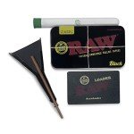 RAW Pre Rolled Cone Loader: 1-1/4 Size, King, & 98 Special Mess Free Perfect Cone Packer – 5 Piece Kit – Static Free Scoop Card, Funnel, & Packing Tool, RAWthentic Tin