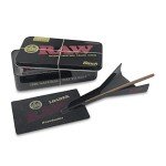 RAW Pre Rolled Cone Loader: 1-1/4 Size, King, & 98 Special Mess Free Perfect Cone Packer – 5 Piece Kit – Static Free Scoop Card, Funnel, & Packing Tool, RAWthentic Tin