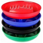 Escest Ash Tray For Cigarettes & Cigar (Pack of 4) Round Plastic Melamine Tabletop Ashtrays, Assorted Colors - For Indoor/Outdoor, Patio, Restaurant Style