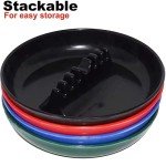 Escest Ash Tray For Cigarettes & Cigar (Pack of 4) Round Plastic Melamine Tabletop Ashtrays, Assorted Colors - For Indoor/Outdoor, Patio, Restaurant Style