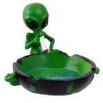 Trendy Zone 21, Ornament, Alien Smoking Ashtray, Home Décor, Multicolor, 4 inches