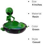 Trendy Zone 21, Ornament, Alien Smoking Ashtray, Home Décor, Multicolor, 4 inches