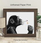 DOPE Chimp Smoking Weed LARGE 11x14 - Psychedelic Room Decor - Marijuana Gifts for Men - Dope Posters - Trippy Wall Art - Cannabis Art Print - Stoner Room Decor - Trippy Room Decor - Poster Print
