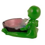 Trendy Zone 21, Ornament, Alien Smoking Ashtray, Home Décor, Multicolor, 4 inches