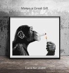 DOPE Chimp Smoking Weed LARGE 11x14 - Psychedelic Room Decor - Marijuana Gifts for Men - Dope Posters - Trippy Wall Art - Cannabis Art Print - Stoner Room Decor - Trippy Room Decor - Poster Print