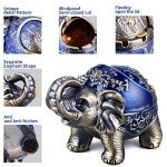 LAUYOO Metal Elephant Ashtray with Lid Windproof Ashtray Outdoor, Indoor Ash Tray for Weed, Vintage Practical Decoration Ashtrays for Cigarettes Great Gift for Men Women(NavyBlue)