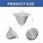 60 Pieces 1/2 Inch Stainless Steel Mesh Clean Screens with Tapered Design, 0.5 Inch Size, Along with a 3-in-1 Cleaning Tool, Brush, and Stainless Steel Storage Box