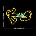 LULANMP Holding Neon Sign for Wall Decor Glove Neon Light Green Leaf LED Neon Sign for Bedroom Living Room Shop Mall Supermarket Bar Man Cave Decoration(16.7"*11")
