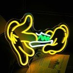LULANMP Holding Neon Sign for Wall Decor Glove Neon Light Green Leaf LED Neon Sign for Bedroom Living Room Shop Mall Supermarket Bar Man Cave Decoration(16.7"*11")