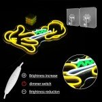 LULANMP Holding Neon Sign for Wall Decor Glove Neon Light Green Leaf LED Neon Sign for Bedroom Living Room Shop Mall Supermarket Bar Man Cave Decoration(16.7"*11")